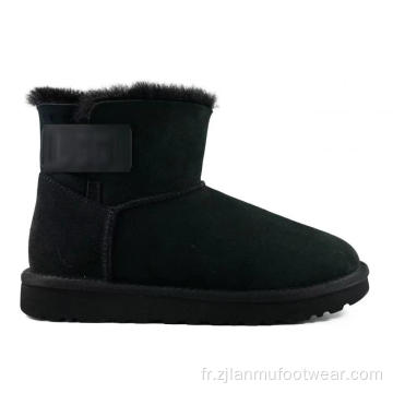 Bottes latérales velcro en laine mérinos